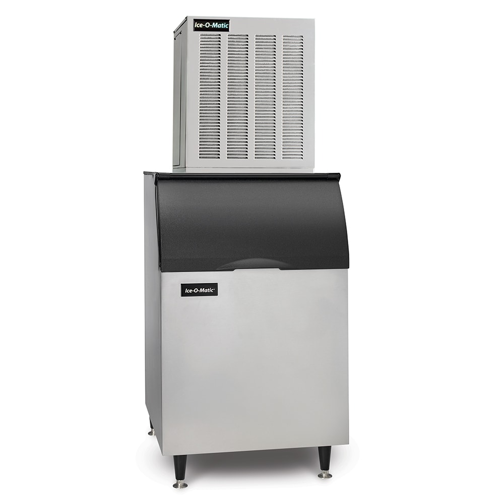 Ice-O-Matic MFI0500A/B55PS/KBT19 540 lb Flake Commercial Ice Machine w/ Bin - 510 lb Storage, Air Cooled, 115v, Stainless Steel