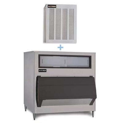 Ice-O-Matic MFI0800A/B1300-48 900 lb Flake Commercial Ice Machine w/ Bin - 1320 lb Storage, Air Cooled, 115v, Stainless Steel