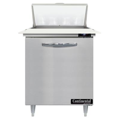 Continental D27N8C 27" Designer Line Sandwich/Salad Prep Table w/ Refrigerated Base, 115v, Stainless Steel