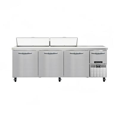 Continental RA93N18 93" Pizza Prep Table w/ Refrigerated Base, 115v, Stainless Steel