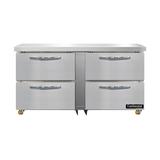 Continental SWF60N-U-D 60" W Undercounter Freezer w/ (2) Sections & (4) Drawers, 115v, Silver