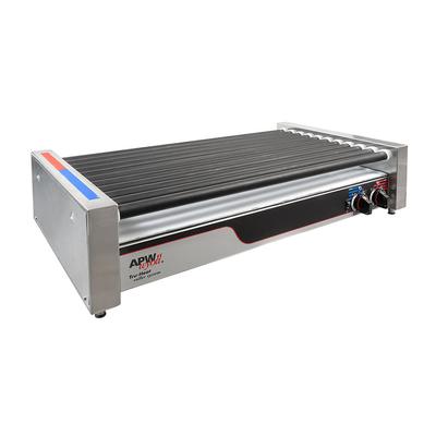 APW HRS-50 50 Hot Dog Roller Grill - Flat Top, 120v, Infinite Controls, 10 Tru-Turn Rollers, Stainless Steel