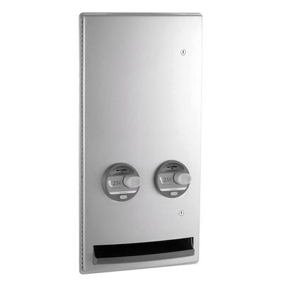 Bobrick B-4706 25 ConturaSeries Recessed Push Button Napkin Tampon Vendor, Single, 25 Cent, Stainless Steel