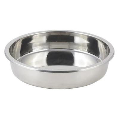 Bon Chef 12001 15" Round Food Pan for Chafers w/ 2 gal Capacity, Stainless, Stainless Steel