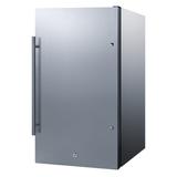 Summit FF195CSS 19"W Undercounter Refrigerator w/ (1) Section & (1) Solid Door - Stainless Steel, 115v, Silver