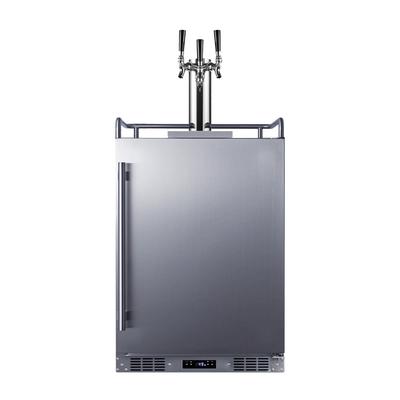 Summit SBC683OSTRIPLE 24" Kegerator Commercial Beer Dispenser w/ (3) 1/6 Keg Capacity - 3 Column, Stainless, 115v, Silver