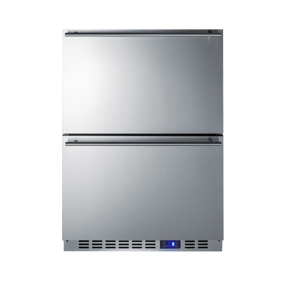 Summit SPFF51OS2D 24" W Outdoor Freezer w/ 1 Section & 1 Drawers, 115v, Silver
