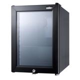 Summit SCR114L 14" Countertop Refrigerator w/ Front Access - Swing Door, Black, 115v