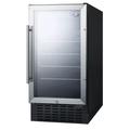 Summit SCR1841BCSS 18" W Undercounter Refrigerator w/ (1) Section & (1) Door, 115v, Silver