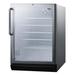 Summit SCR600BGLCSSADA 23 5/8" W Undercounter Refrigerator w/ (1) Section & (1) Door, 115v, Silver