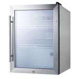 Summit SPR314LOSCSS 2.1 cu ft Outdoor Countertop Refrigerator w/ Glass Door - Stainless Steel, 115v, Silver