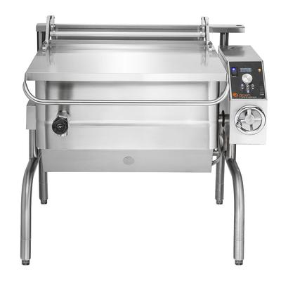 Groen BPM-40EC 40 gal. Tilt Skillet - Open Leg Base, Polished Pan, Measurement Marks, 240v/1ph, Stainless Steel