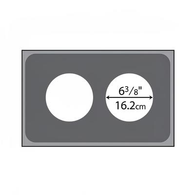 Vollrath 19190 Adaptor Plate - (2) 6 3/8" Holes, Stainless Steel