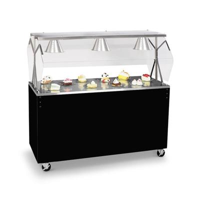 Vollrath 3876560 60" Mobile Food Bar w/ Shelf & Stainless Top - Cherry Woodgrain, 120v, Brown