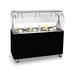 Vollrath 38927 Affordable Portable 46" Mobile Food Bar w/ Shelf & Stainless Top, Walnut Woodgrain, Brown