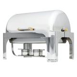 Vollrath 46080 New York / New York Full Size Chafer w/ Roll-top Lid & Chafing Fuel Heat, 9 qt, Gold