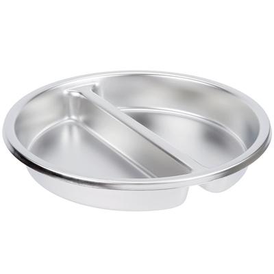 Vollrath 46861 5 1/5 qt Divided Round Food Pan - Stainless, Stainless Steel