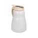 Vollrath 4864-18 64 oz Dripcut Cylindrical Dripcut Server - White Polyethylene, Almond Plastic Top, Almond Top