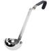 Vollrath 4980622 6 oz Jacob's Pride Collection Ergo Grip Ladle - Stainless Steel, Black Kool-Touch Handle, Silver