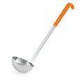 Vollrath 4980865 8 oz Jacob's Pride Collection Ladle - Stainless Steel, Orange Kool-Touch Handle, 8 Ounce, Orange Handle, Silver
