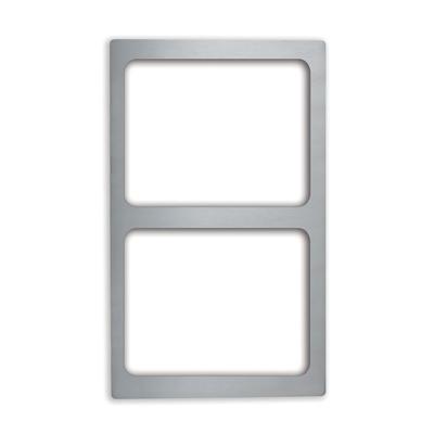 Vollrath 8243014 Miramar Single-Size Template - 2 Small Food Pans, Stainless Steel, Plain Edge, Stainless Steel