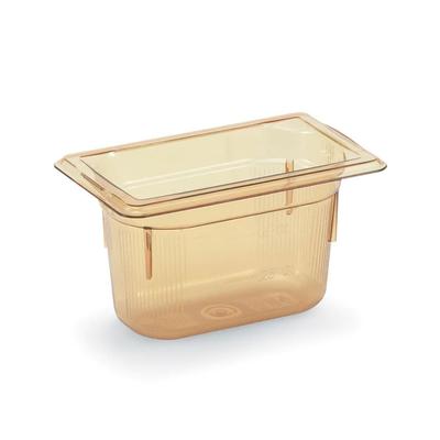 Vollrath 9094410 4"D Ninth Size High Temp Food Pan, Amber