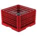 Vollrath PM2110-5 Plate Crate Dishwasher Rack - 21 Plate Capacity, 5 Extenders, Red