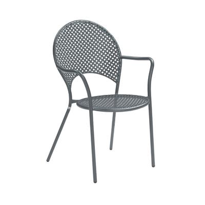 emu 3403 Sole Indoor/Outdoor Stackable Armchair - Steel, Gray, With Arms, Tubular Frame