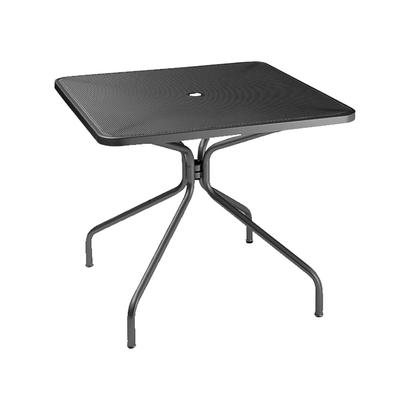 emu E802 (24) 36" Square Cambi Indoor/Outdoor Table w/ Umbrella Hole - Steel, Antique Black, Powder Coated Steel