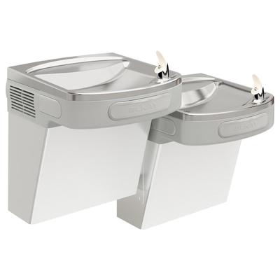 Elkay EZSTLDDSC Wall Mount Bi Level Indoor Drinking Fountain - Non Filtered, Non Refrigerated, Stainless, Silver