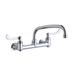 Elkay LK940AT10T4H Splash Mount Faucet w/ 10" Arched Swing Spout & 4" Wrist Blade Handles - 8" Centers, Chrome