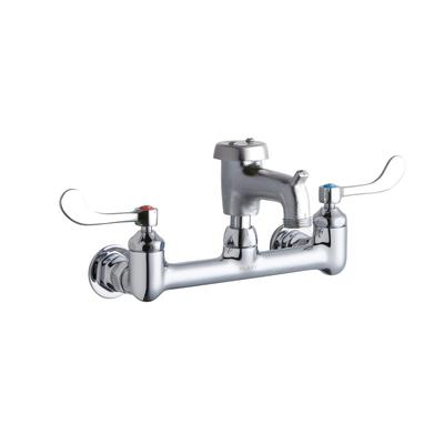 Elkay LK940BR03T4H Splash Mount Faucet w/ 3" Rough Bucket Hook Spout & 4" Wrist Blade Handles - 8" Centers
