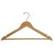 CSL 1070 17" Men's Flat Hanger - Wood w/ Chrome Hook, Brown