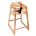 CSL 900LT Youngstar 27" Stackable Wood High Chair w/ Waist Strap - Rubberwood, Light, Beige