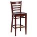 Royal Industries ROY 8002 W Commercial Bar Stool w/ Ladder Back & Wood Seat, Walnut