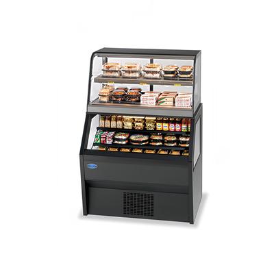 Federal CH4828SS/RSS4SC 48" Refrigerated Merchandiser w/ Hot Self-Serve Top, 2 Tier Shelves, Heated Self-Service Top Display, Black, 120 V