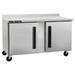 Centerline by Traulsen CLUC-60R-SD-WTLR 60" Worktop Refrigerator w/ (2) Sections, 115v, 2 Solid Doors, 4" Backsplash, Silver
