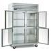 Traulsen G21003 Dealer's Choice 52" 2 Section Reach In Refrigerator, (4) Left/Right Hinge Glass Doors, 115v, Left/Left hinged, Silver