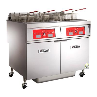 Vulcan 2ER50AF Commercial Electric Fryer - (2) 50 lb Vats, Floor Model, 208v/3ph, Stainless Steel