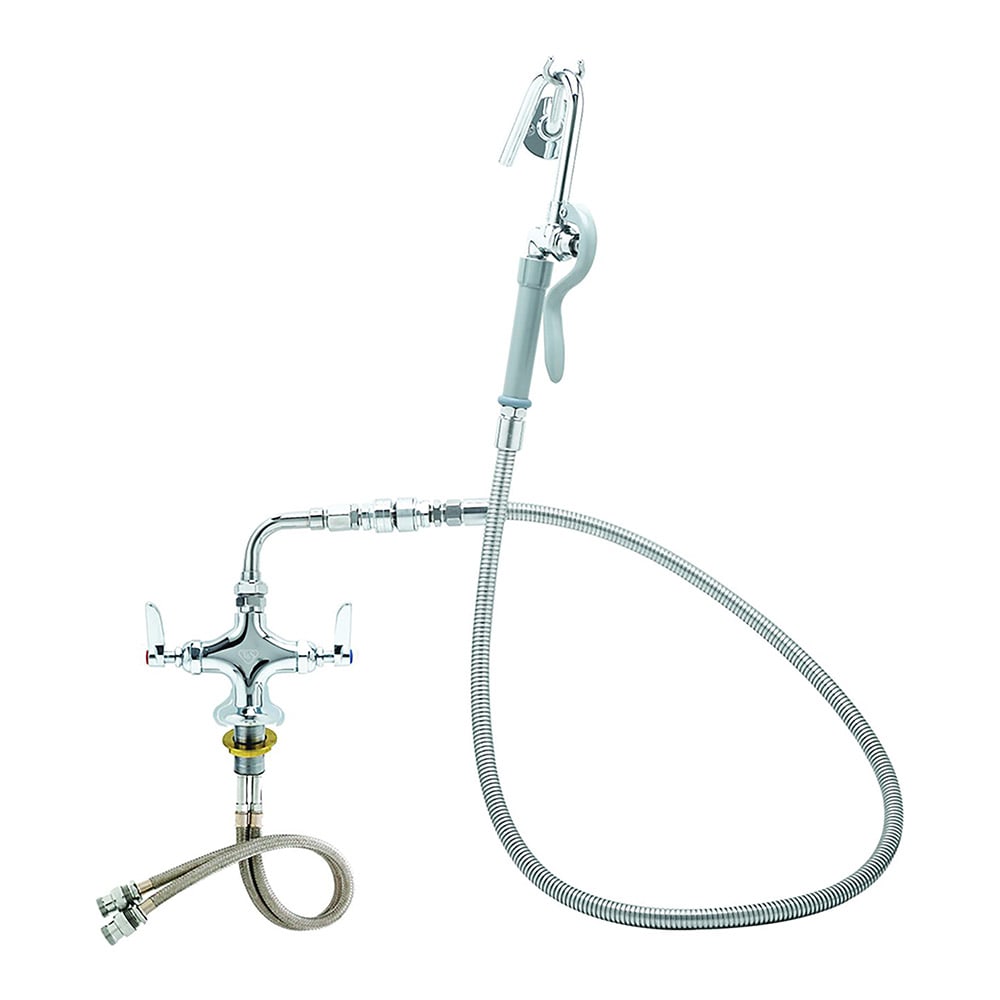 Vulcan DBLPTS POTFIL Deck Mount Pot Filler Faucet w/ 60" Hose & Hook Nozzle, 60" Hose - Flex Inlets w/90-degree Swivel, Backflow Preventer