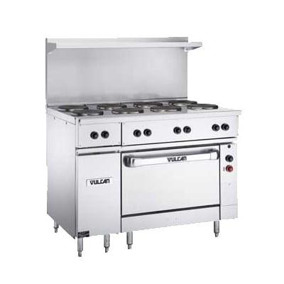 Vulcan EV48SS-8FP-480 48" Commercial Electric Range w/ (8) French Hot Plates, 480v/1ph, Stainless Steel