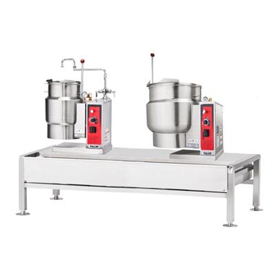 Vulcan VEKT64/612 230/3 (1) 6 gal & (1) 12 gal Steam Kettles & Stand Assembly - Manual Tilt, 2/3 Jacket, 230v/3ph, Stainless Steel