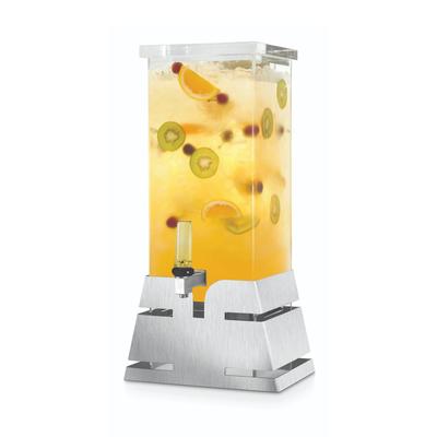 Rosseto LD196 3 gal Beverage Dispenser w/ Ice Basket - Plastic Container, Stainless Base, Silver