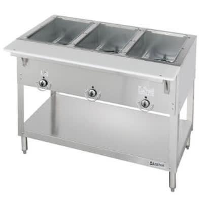 Duke 303 44 3/8" Hot Food Table w/ (3) Wells & Cutting Board, Natural Gas, Silver, Gas Type: NG