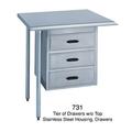 Duke 731 Tier Of 3 Drawers, All Stainless, Factory Installed On Work Tables, Stainless Steel
