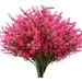 Zukuco 8PCS Artificial Lavender Flowers Fake Greenery Faux Plastic Artificial Flowers UV Resistant Lavender Bouquets for Wedding Hanging Bouquet Indoor Outdoor Home Garden Decor(Rose Red)