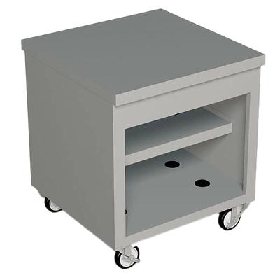 Duke TST-32PG 32" Mobile Serving Counter w/ Shelves & Stainless Top, 2 Shelves, Paint Grip Steel, Black