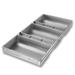 Chicago Metallic 47125 Rye Bread/Miche Pan, Holds (3) 7" x 11 1/2" Pans, AMERICOAT Glazed 22 ga Aluminized Steel, Silver