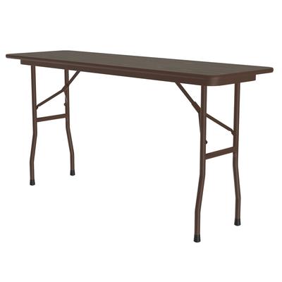 Correll CF1896M-01 96" Rectangular Folding Table w/ Walnut Melamine Top, 29"H