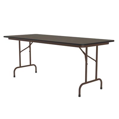 Correll CF2472M 01 72" Rectangular Folding Table w/ Walnut Melamine Top, 29"H, Black